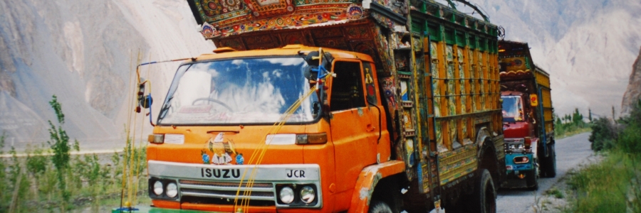 Pakistani truck in Karakoram Highway, passu, Northern Areas, Pakistan